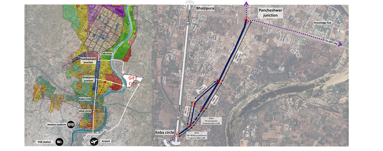 Road Development from Koba Circle to Pancheshwar Junction
